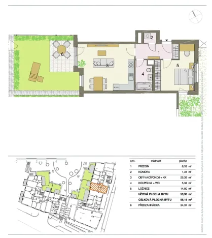 Pronájem bytu 2+kk, Praha - Hloubětín, Krylovecká, 55 m2