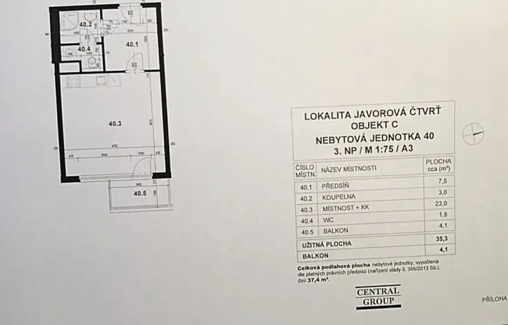 Pronájem bytu 1+kk, Praha - Horní Měcholupy, Modenská, 37 m2