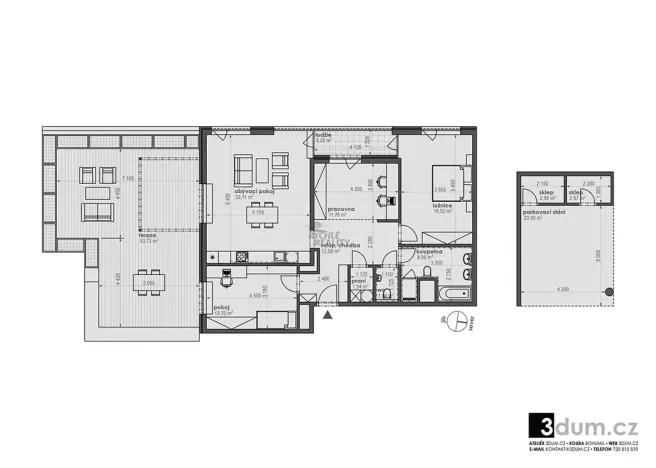 Pronájem bytu 3+kk, Ostrava, náměstí Biskupa Bruna, 163 m2