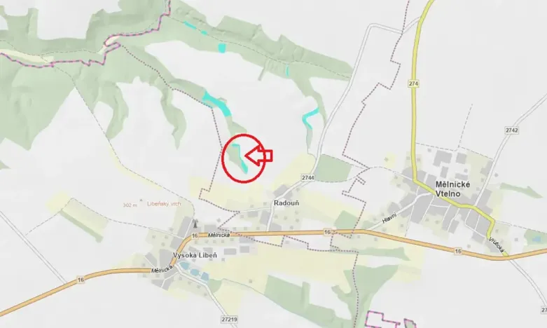 Prodej lesa, Mělnické Vtelno, 2736 m2