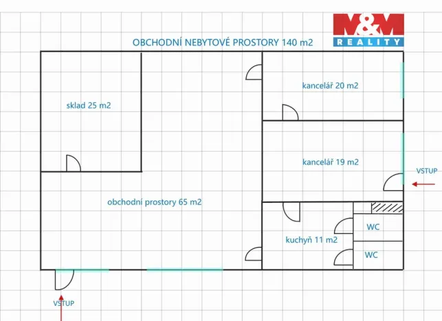 Pronájem obchodního prostoru, Pardubice - Zelené Předměstí, 17. listopadu, 140 m2