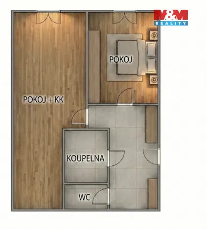 Prodej bytu 2+kk, Praha - Stodůlky, Prusíkova, 43 m2