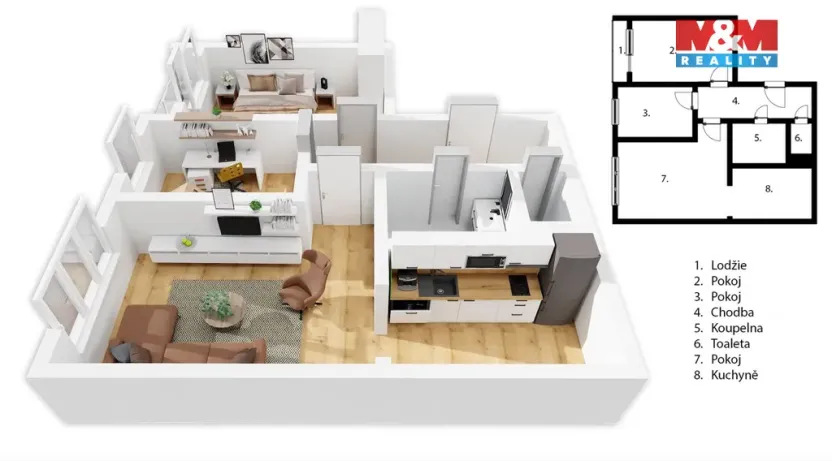 Prodej bytu 3+kk, Praha - Chodov, Jažlovická, 66 m2