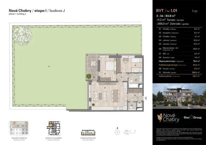 Prodej bytu 3+kk, Praha - Dolní Chabry, Měděnecká, 83 m2