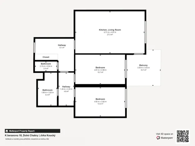 Pronájem bytu 3+kk, Praha - Dolní Chabry, K Beranovu, 85 m2
