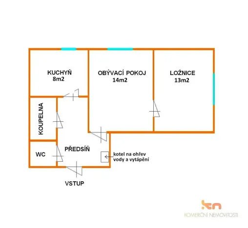 Pronájem bytu 2+1, Brno, Gorkého, 45 m2