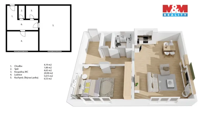 Prodej bytu 2+kk, Nymburk, Palackého třída, 77 m2