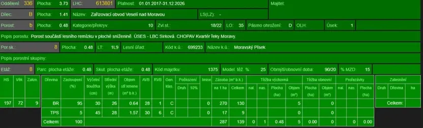 Prodej lesa, Moravský Písek, 4838 m2