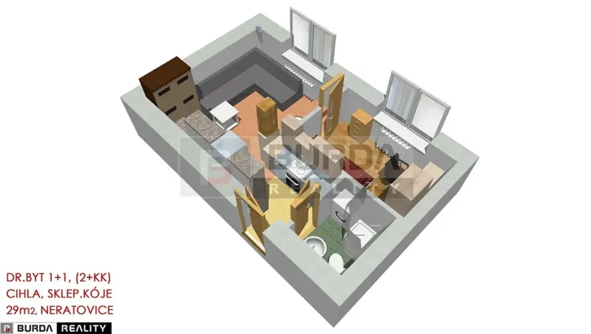 Pronájem bytu 1+1, Neratovice, 28 m2