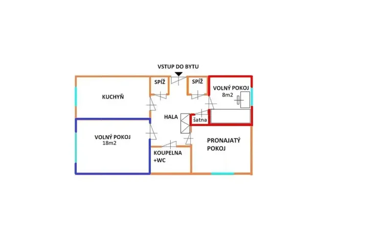Pronájem pokoje, Brno, Arménská, 18 m2