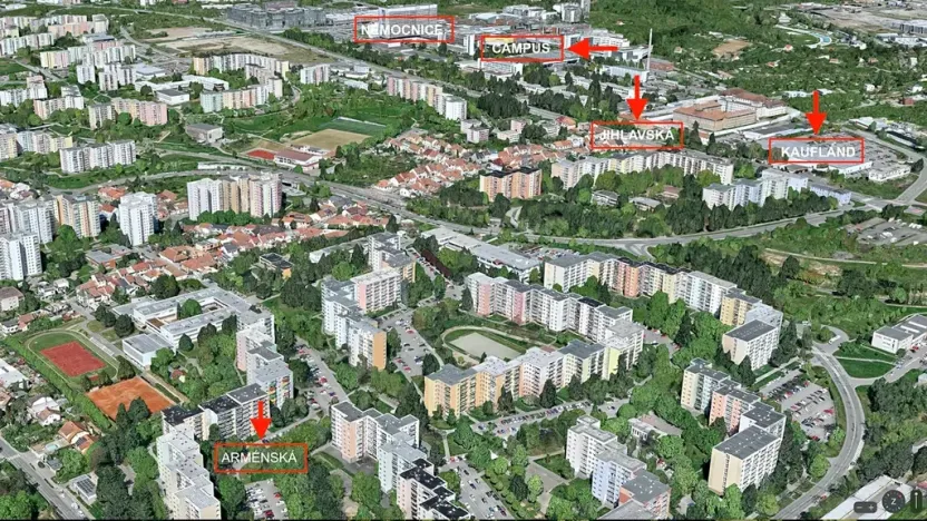 Pronájem pokoje, Brno, Arménská, 18 m2