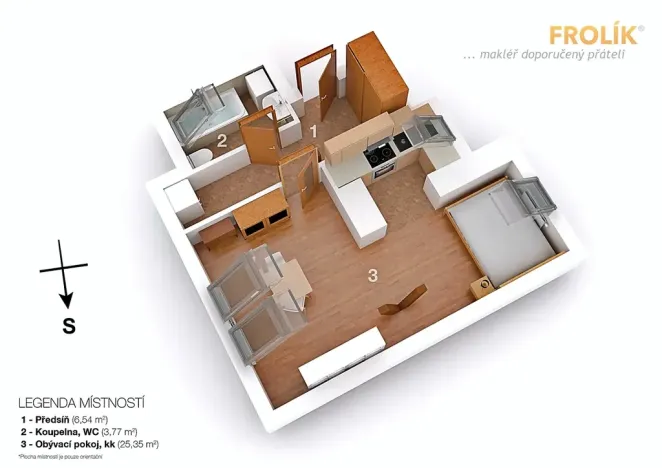 Pronájem bytu 1+kk, Praha - Ruzyně, Sobínská, 36 m2