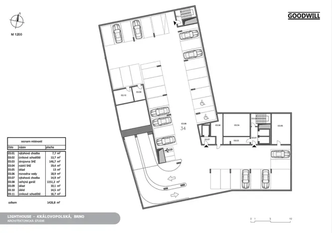 Pronájem bytu 1+kk, Brno, Královopolská, 37 m2