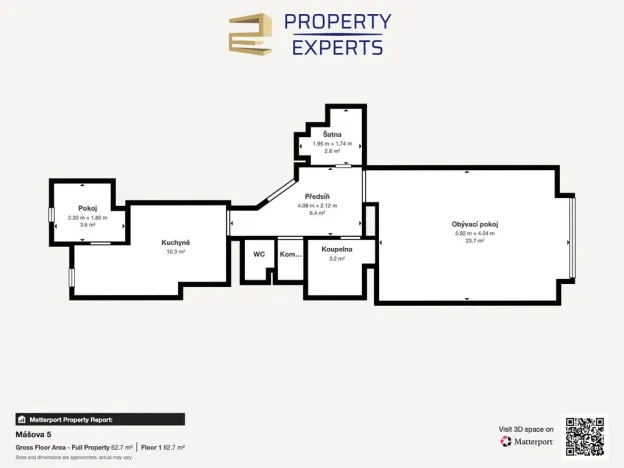 Pronájem bytu 1+1, Brno - Veveří, Mášova, 53 m2