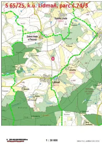 Prodej lesa, Lidmaň, 297 m2