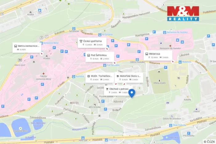 Pronájem bytu 2+kk, Praha, Brdlíkova, 42 m2