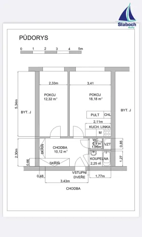 Prodej bytu 2+kk, Praha - Braník, Roškotova, 45 m2