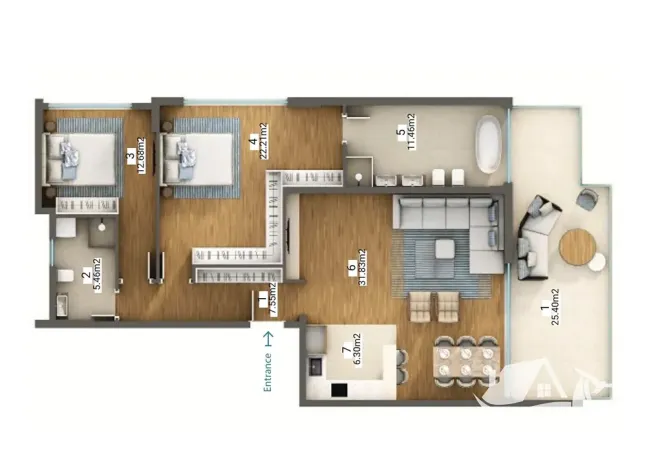 Prodej bytu 3+kk, Dobrá Voda, Černá Hora, 104 m2