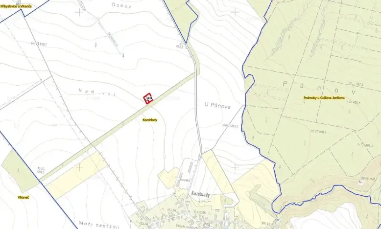 Prodej podílu pole, Vlkaneč, 411 m2