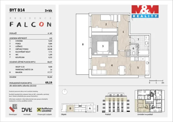 Prodej bytu 3+kk, Mělník, Sokolská, 69 m2