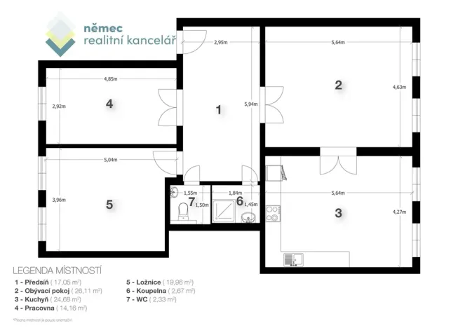 Pronájem bytu 3+1, Praha - Vinohrady, Záhřebská, 106 m2