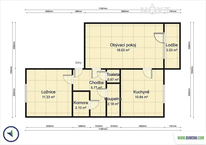Pronájem bytu 2+1, Šumperk, Tylova, 55 m2