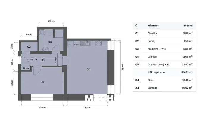 Prodej bytu 2+kk, Soběslav, Jiráskova, 49 m2