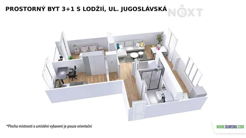 Pronájem bytu 3+1, Šumperk, Jugoslávská, 68 m2