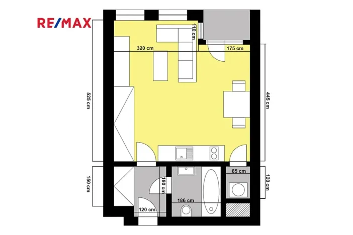 Pronájem bytu 1+kk, Velký Osek, U hřiště, 33 m2