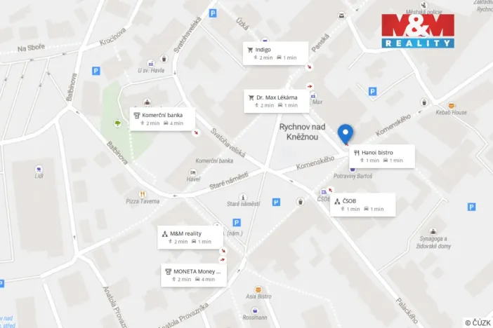 Pronájem kanceláře, Rychnov nad Kněžnou, Staré náměstí, 86 m2