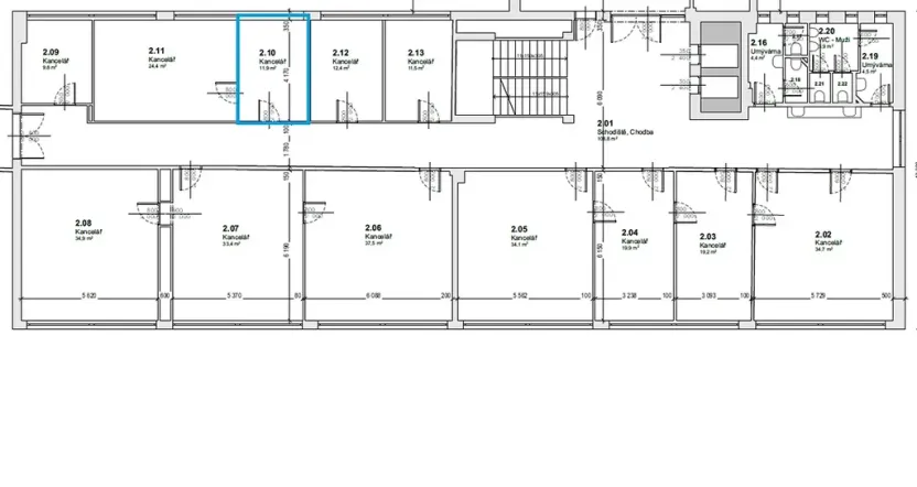 Pronájem kanceláře, Brno, Hněvkovského, 12 m2