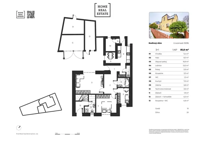 Prodej rodinného domu, Praha - Dolní Měcholupy, U svornosti, 117 m2