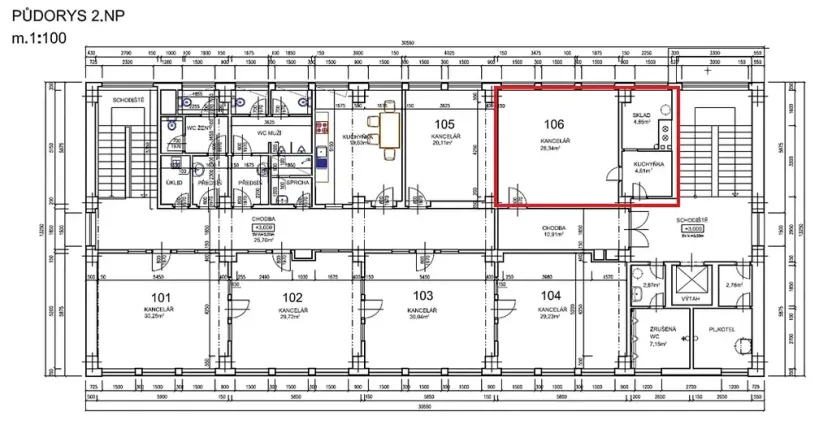 Pronájem kanceláře, Šumperk, Jílová, 38 m2