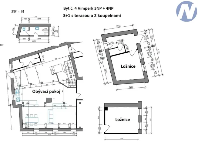 Pronájem bytu 4+kk, Vimperk, Svornosti, 150 m2