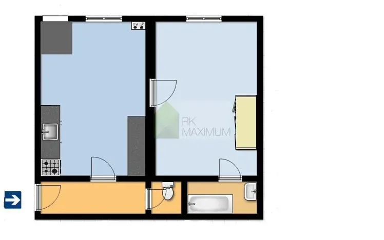 Pronájem bytu 2+kk, Praha - Žižkov, Ondříčkova, 44 m2