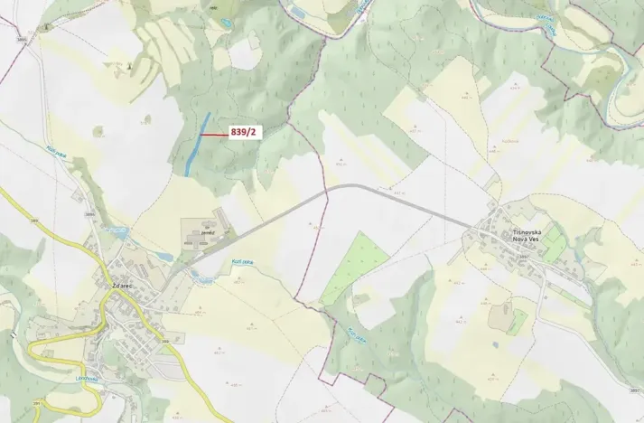 Dražba lesa, Žďárec, 5465 m2