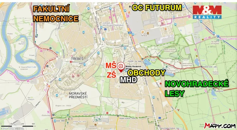 Pronájem bytu 1+1, Hradec Králové - Třebeš, Milady Horákové, 37 m2