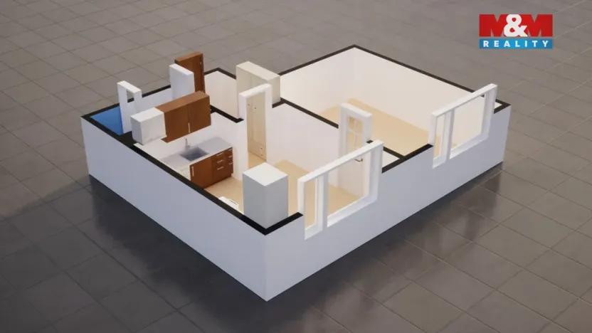 Prodej bytu 1+1, Ústí nad Labem - Severní Terasa, Kmochova, 33 m2