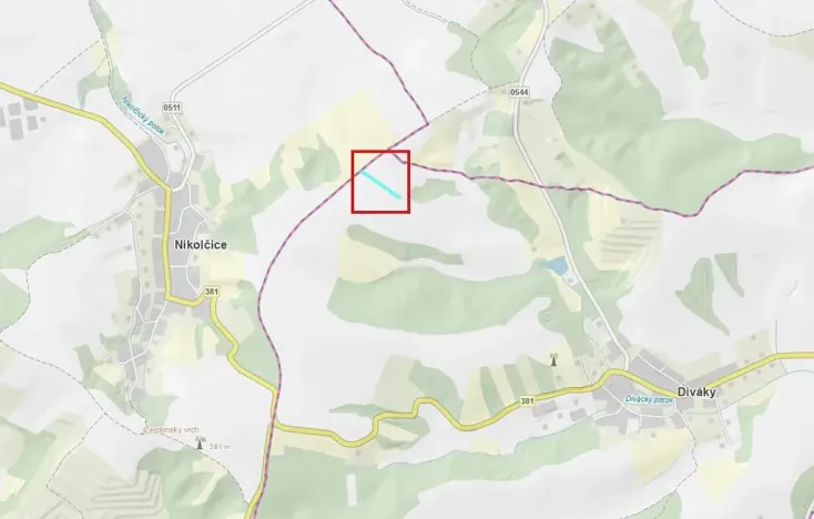 Prodej pole, Diváky, 4049 m2