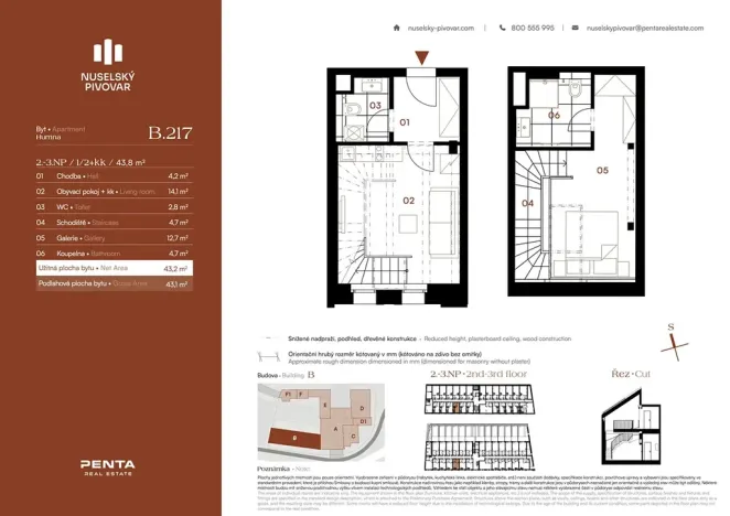 Prodej atypického bytu, Praha - Nusle, Bělehradská, 43 m2