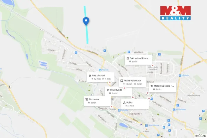 Prodej pole, Praha - Kolovraty, 5870 m2