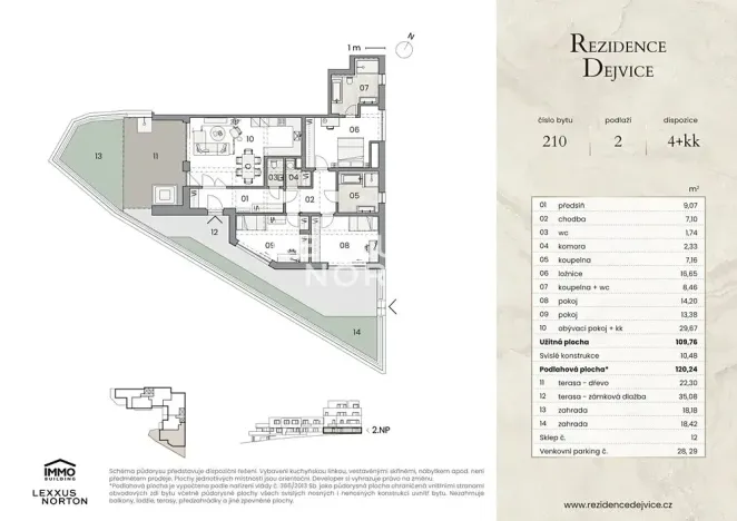Prodej bytu 4+kk, Praha - Dejvice, U dejvického rybníčku, 120 m2