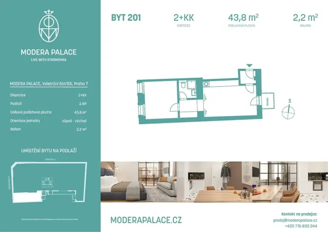 Prodej bytu 2+kk, Praha - Holešovice, Veletržní, 438 m2