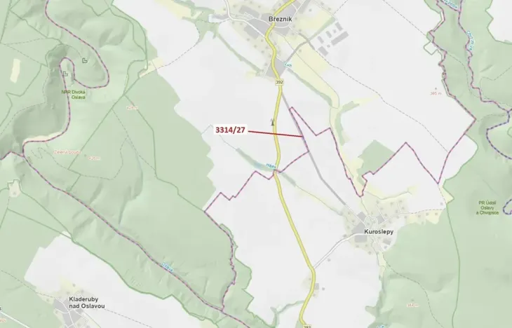 Dražba pozemku, Březník, 86 m2