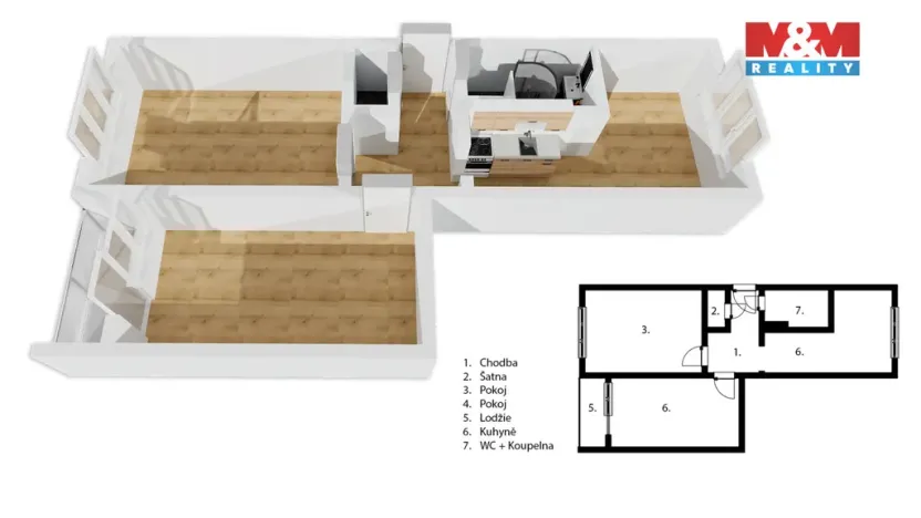 Prodej bytu 2+1, Děčín - Děčín IX-Bynov, Teplická, 61 m2