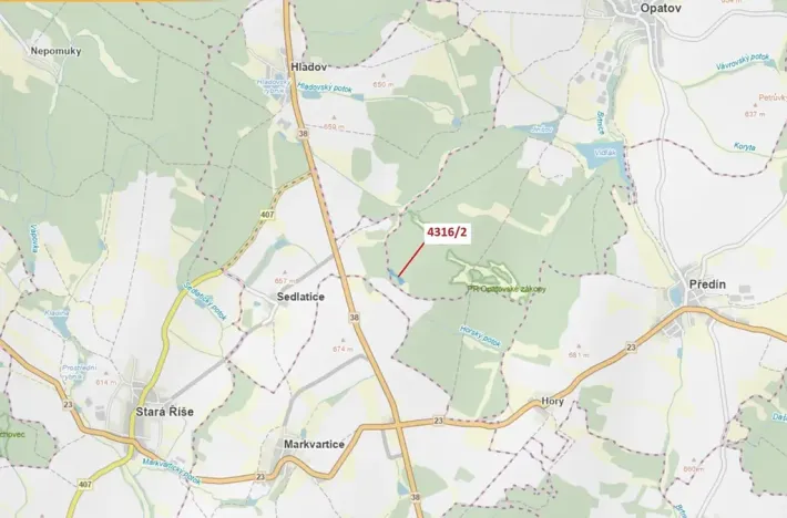 Dražba lesa, Opatov, 7085 m2