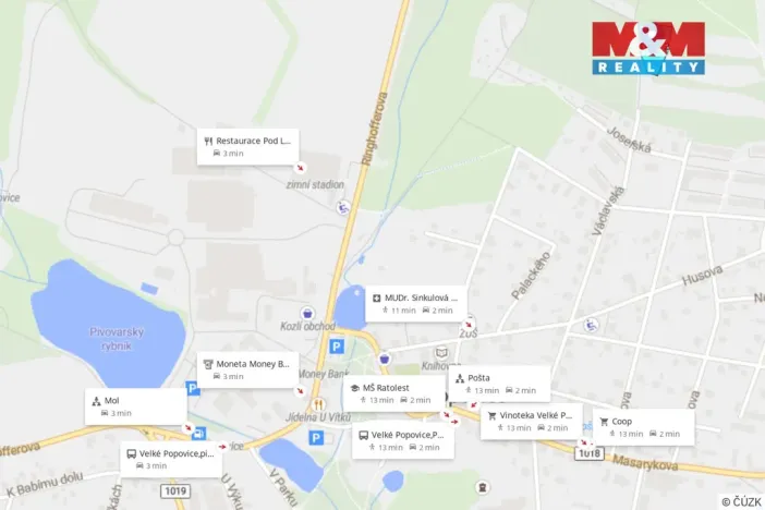 Prodej louky, Velké Popovice, 1030 m2