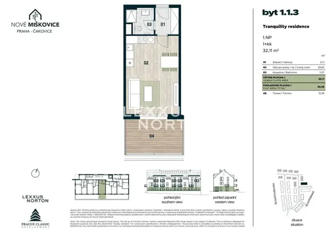 Prodej bytu 1+kk, Praha - Miškovice, Polabská, 32 m2