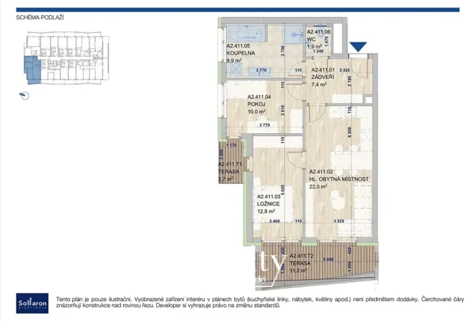 Pronájem bytu 3+kk, Brno, Komárovská, 66 m2
