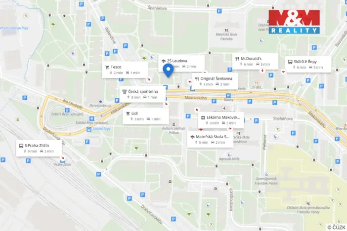 Prodej bytu 3+1, Praha - Řepy, Makovského, 65 m2